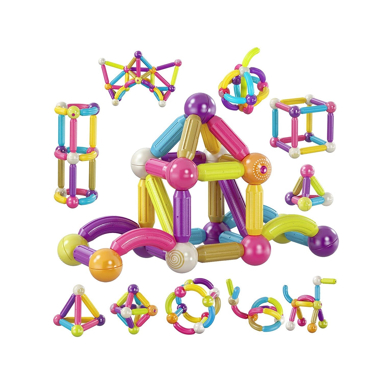 Contixo ST2 Magnetic Building Set 68-Piece STEM Toy for Creative Kids by Contixo