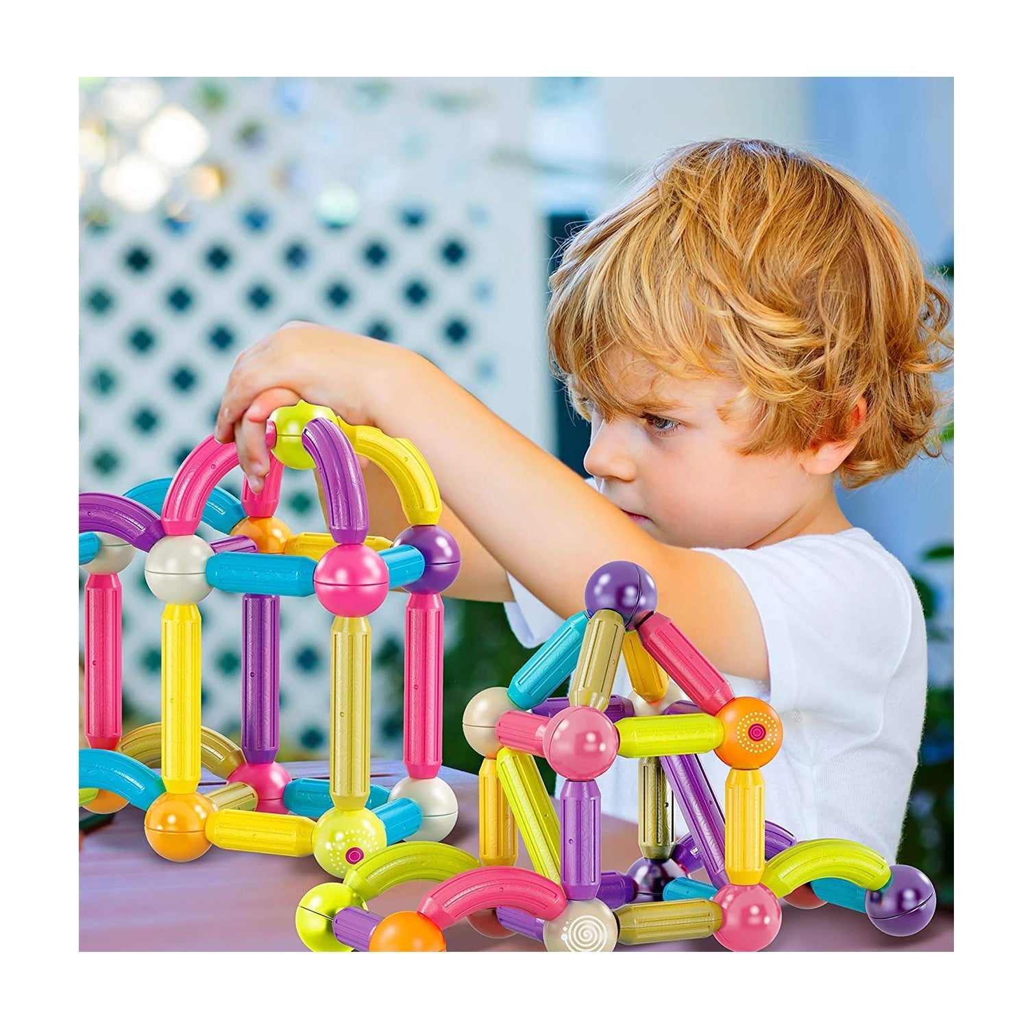 Contixo ST2 Magnetic Building Set 68-Piece STEM Toy for Creative Kids by Contixo