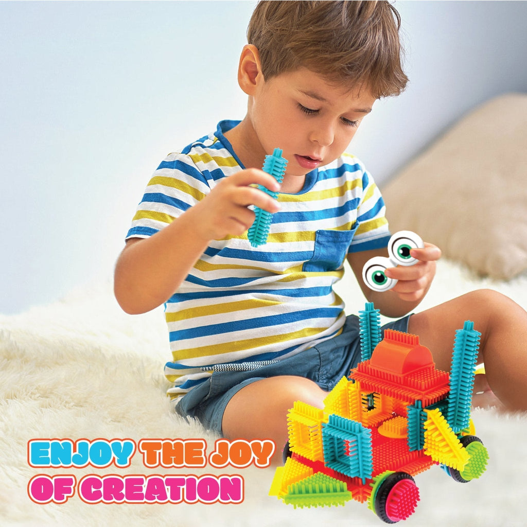 Contixo ST5 Bristle Shape STEM Blocks - 144 Pcs 3D Building Tiles Set by Contixo