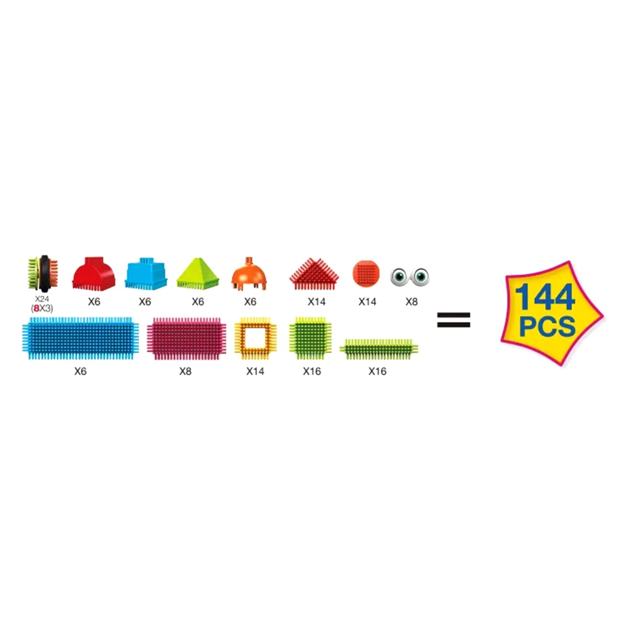 Contixo ST5 Bristle Shape STEM Blocks - 144 Pcs 3D Building Tiles Set by Contixo