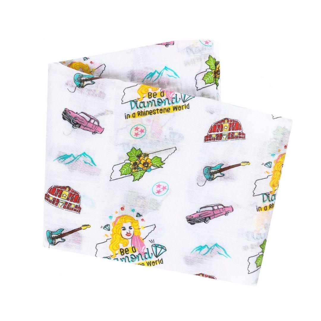 Tennessee Baby Muslin Swaddle Receiving Blanket (Floral)