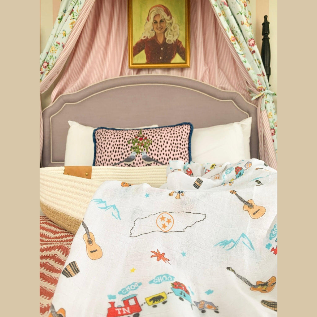 Tennessee Baby Muslin Swaddle Receiving Blanket (Floral)