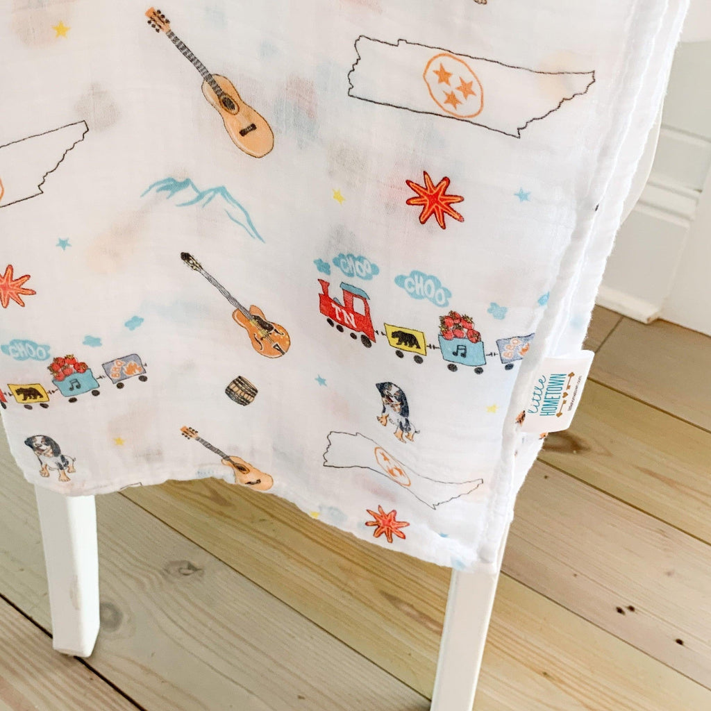 Tennessee Baby Muslin Swaddle Receiving Blanket