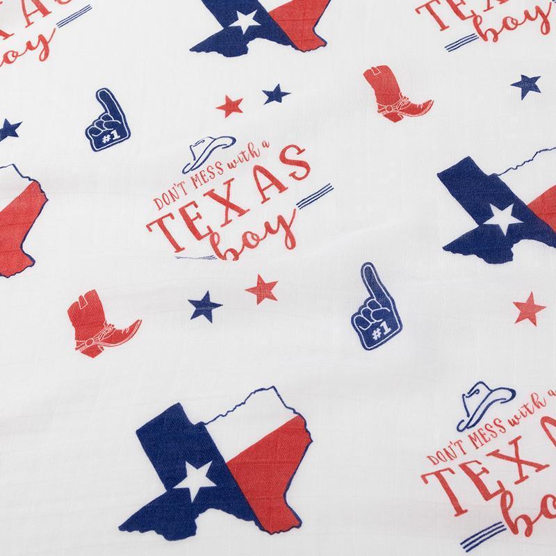 Texas Baby Boy Muslin Swaddle Receiving Blanket