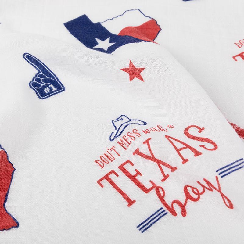 Texas Baby Boy Muslin Swaddle Receiving Blanket