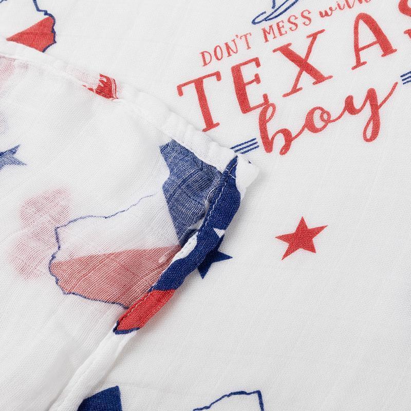 Texas Baby Boy Muslin Swaddle Receiving Blanket