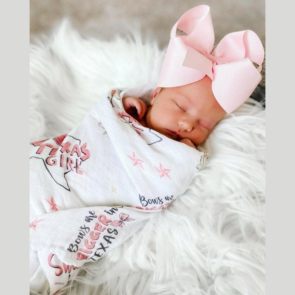 Texas Baby Girl Muslin Swaddle Receiving Blanket