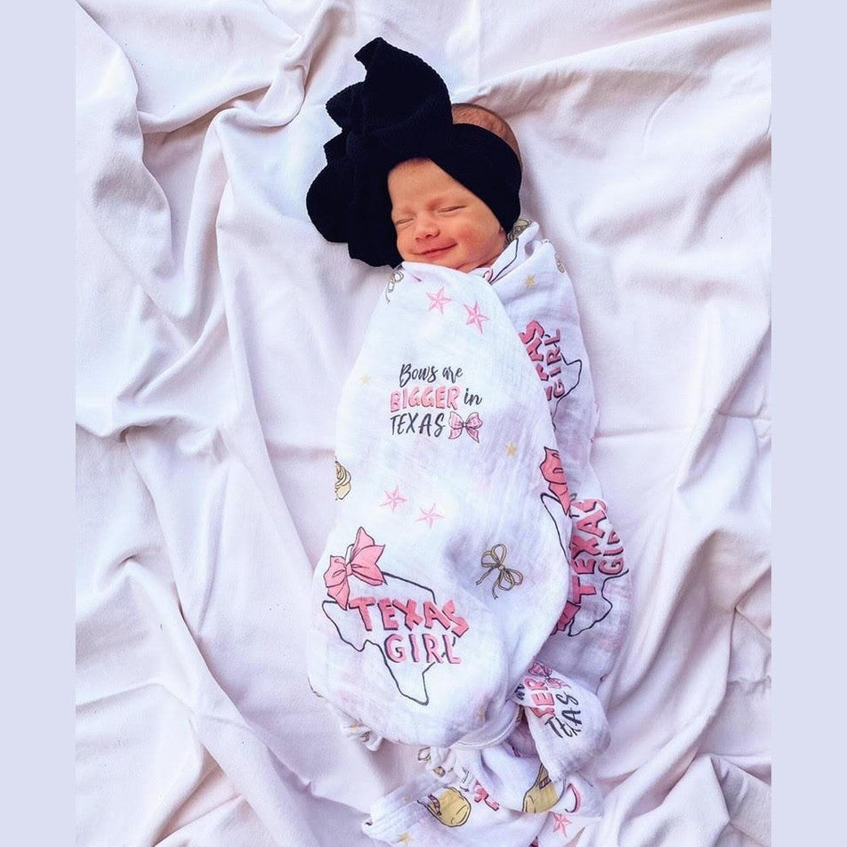 Texas Baby Girl Muslin Swaddle Receiving Blanket