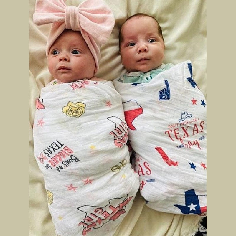 Texas Baby Girl Muslin Swaddle Receiving Blanket
