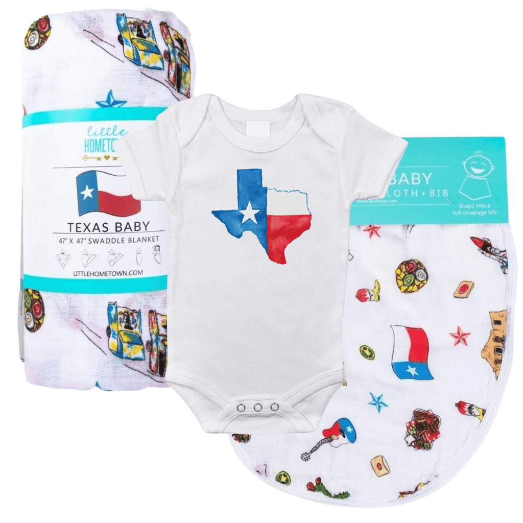 Texas Watercolor Baby Gift Bundle