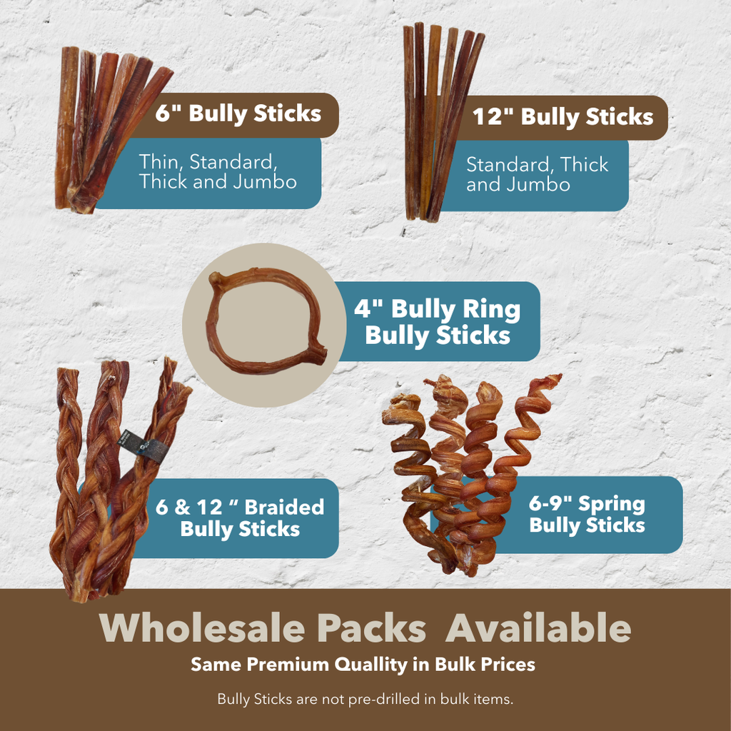 12" Standard Braided Bulk Bully Sticks by Mighty Chewz