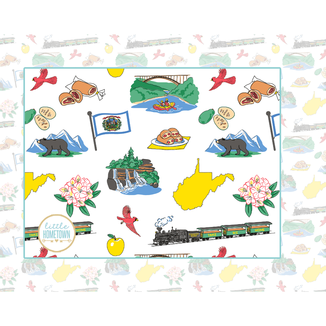 West Virginia Baby Muslin Swaddle Receiving Blanket