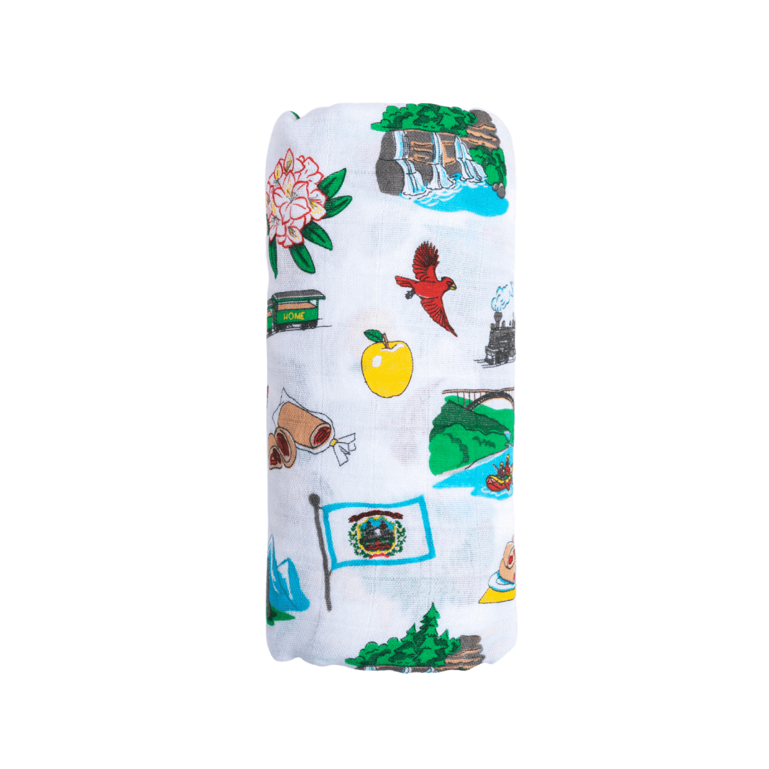 West Virginia Baby Muslin Swaddle Receiving Blanket