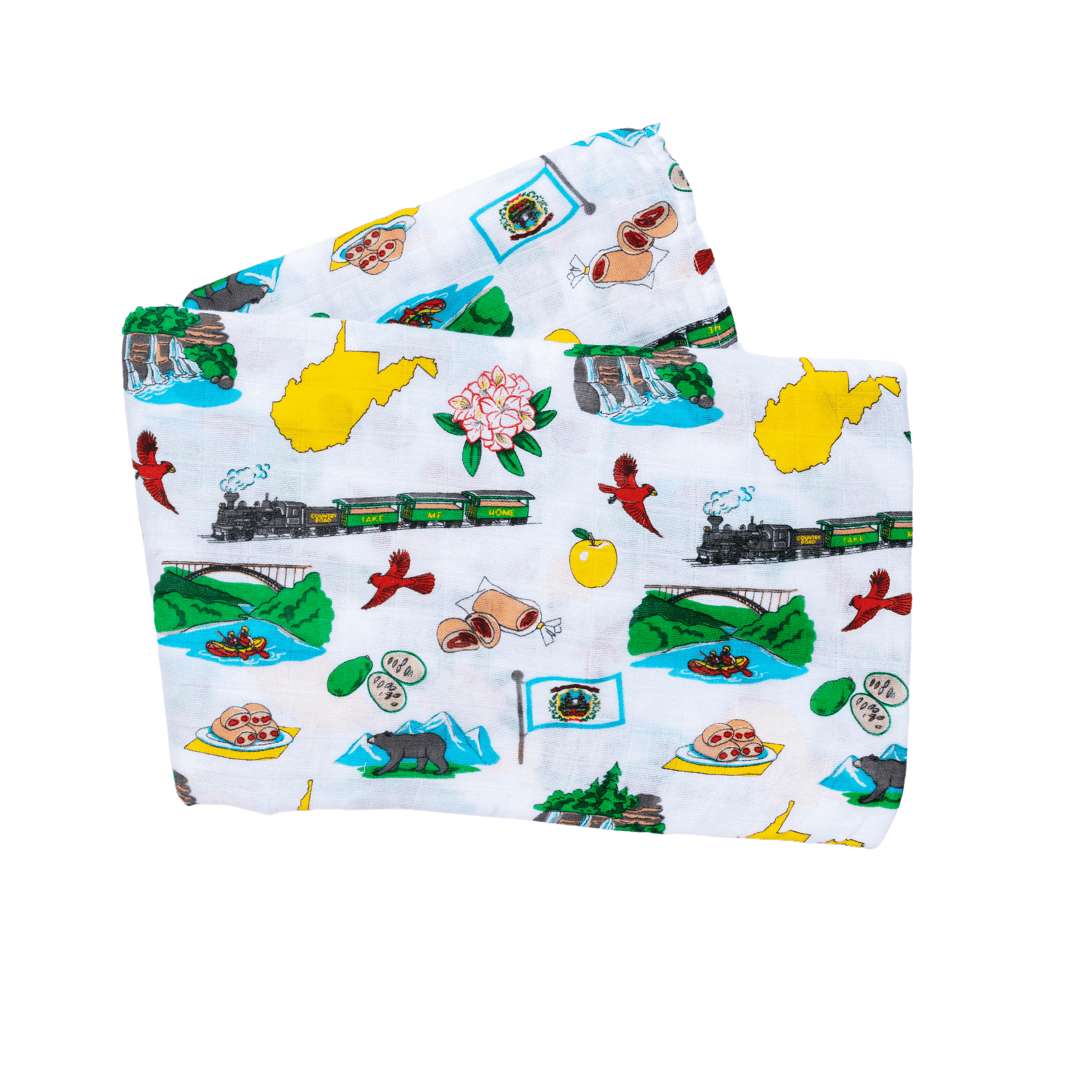 West Virginia Baby Muslin Swaddle Receiving Blanket