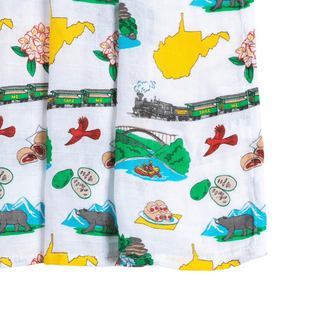 West Virginia Baby Muslin Swaddle Receiving Blanket