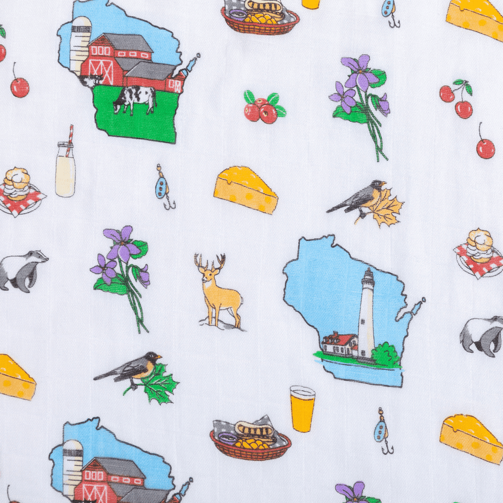 Wisconsin Baby Muslin Swaddle Receiving Blanket