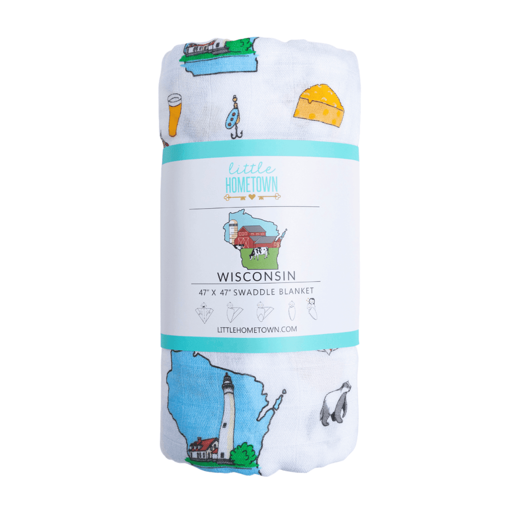 Wisconsin Baby Muslin Swaddle Receiving Blanket