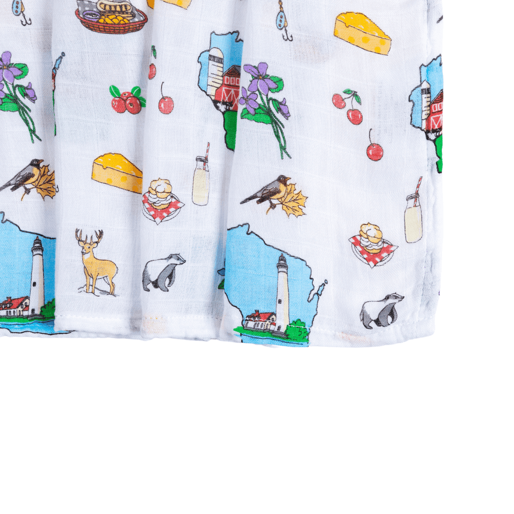 Wisconsin Baby Muslin Swaddle Receiving Blanket